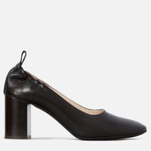 New Everlane Day High Heels Italian Leather Black